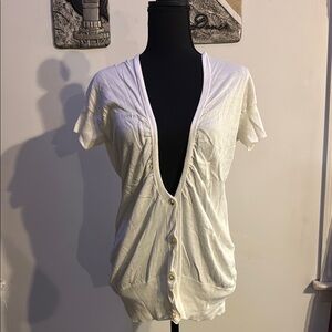 White Button-Up Cardigan